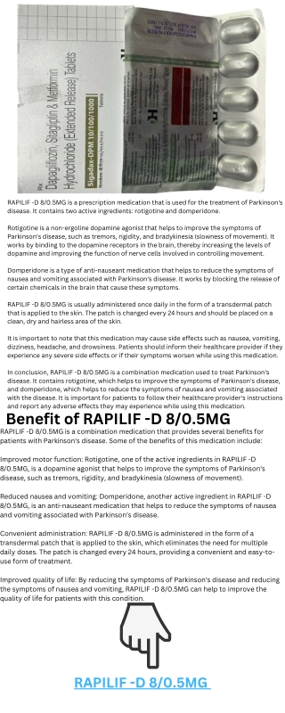 Buy RAPILIF -D 80.5MG View Uses, Side Effects, Price and Substitutes  Liboc Davamart