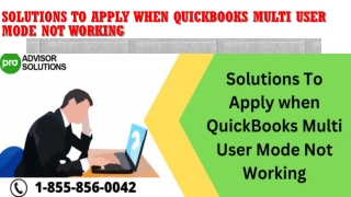 Solutions To Apply when QuickBooks Multi User Mode Not Working