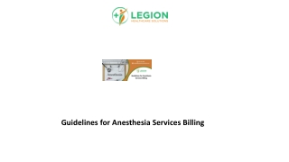 Guidelines for Anesthesia Services Billing