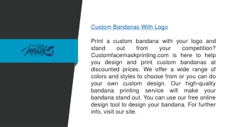 Want To Create Custom Bandanas With Logo