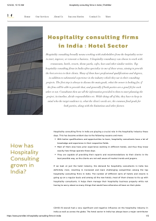 Top 10 Hospitality consulting firms in India _ ProMiller