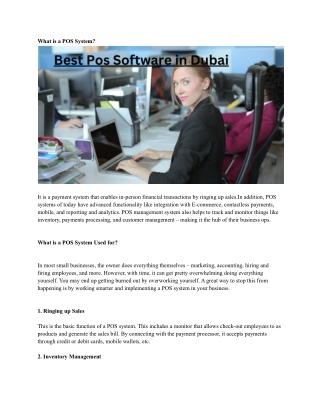 Best Pos Software in Dubai