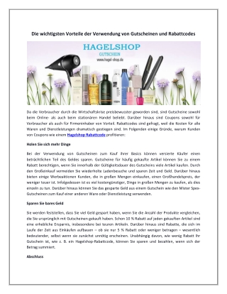 Hagelshop Gutscheine