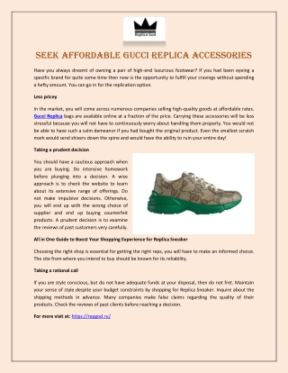 Seek Affordable Gucci Replica Accessories