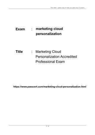 Marketing Cloud Personalization Accredited Professional Exam Dumps