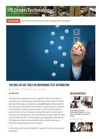 The Role of UAT Tools in Continuous Test Automation