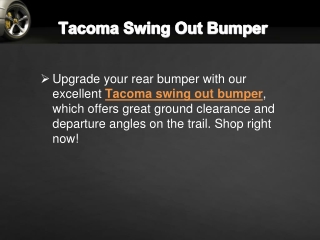 Tacoma Swing Out Bumper