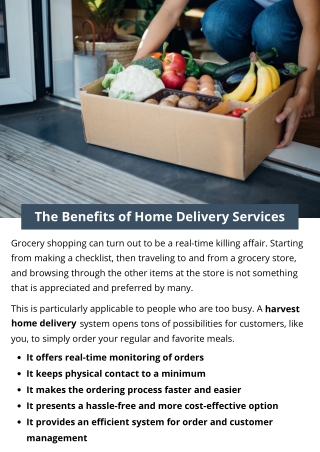 The Benefits of Home Delivery Services