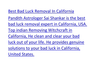 Best Bad Luck Removal In California