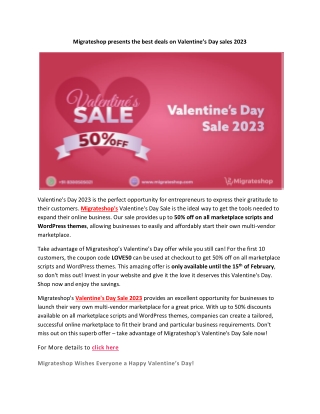 Migrateshop's presents best deals on valentine’s day sale 2023