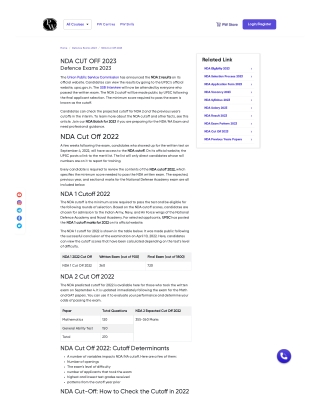 NDA Cut-Off 2023 | Download PDF