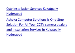 Cctv Installation Services Kukatpally Hyderabad