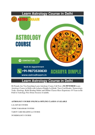 Learn Astrology Course in Delhi  91-9873530830