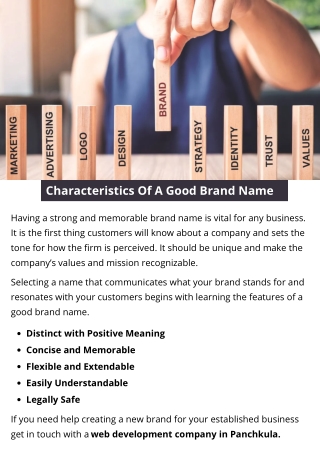 Characteristics Of A Good Brand Name