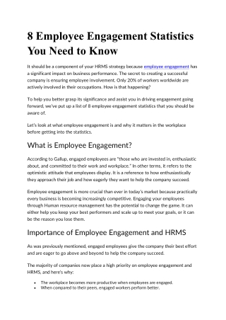 8 Employee Engagement Statistics You Need to Know
