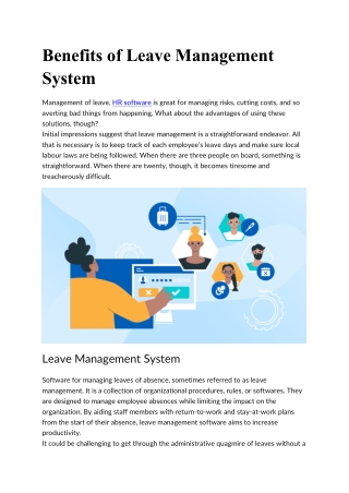 Benefits of Leave Management System