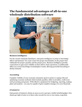 The fundamental advantages of all-in-one wholesale distribution software