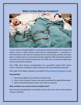 What is A Bone Marrow Transplant