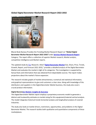 Global Digital Barometer Market Research Report 2022-2032