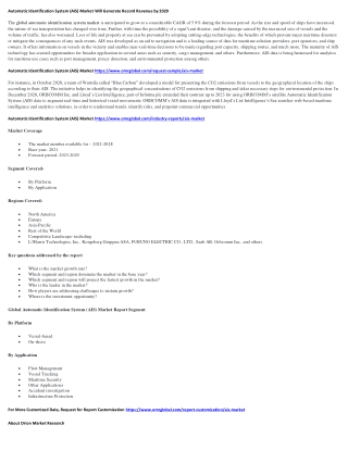 Automatic Identification System (AIS) Market