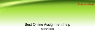 No.1 Assignment help by Top experts writers