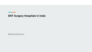 ENT Surgery Hospitals In India