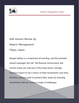 Safe Havens Review by Helprin Management Tokyo, Japan