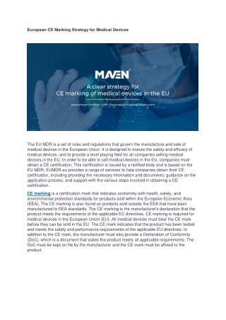 A clear strategy for CE marking of medical devices in the Europe - Blog