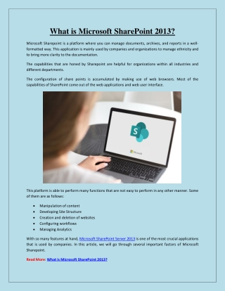 What is Microsoft SharePoint 2013