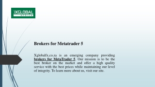 Brokers for Metatrader 5 | Xglobalfx.co.za