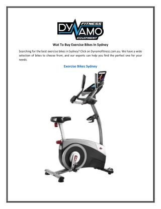 Wat To Buy Exercise Bikes In Sydney3