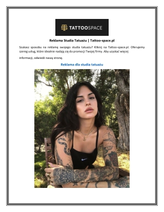Reklama Studia Tatuażu Tattoo-space