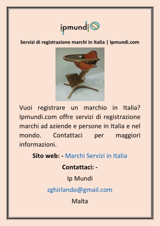 Servizi di registrazione marchi in Italia  Ipmundi
