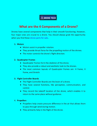 What are 4 Components of a Drone