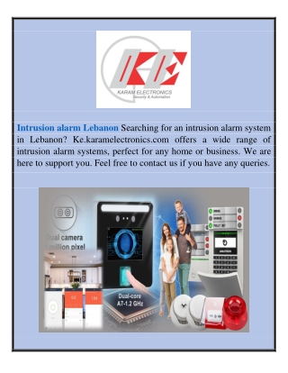 Intrusion Alarm Lebanon | Ke.karamelectronics.com