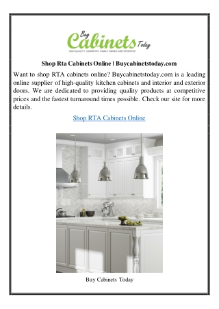 Shop Rta Cabinets Online Buycabinetstoday