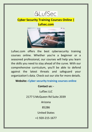 Cyber Security Training Courses Online | Lufsec.com