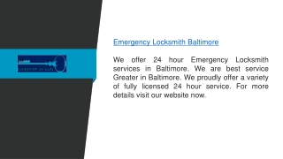 Emergency Locksmith Baltimore  Locksmithonduty.com