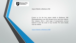 Airport Shuttle in Baltimore Md   Platinumpluslimos.com