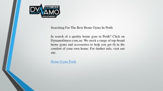Searching For The Best Home Gyms In Perth