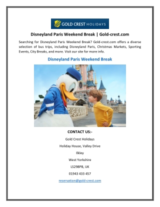 Disneyland Paris Weekend Break  Gold-crest.com