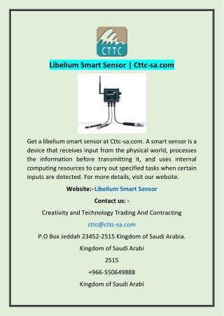 Libelium Smart Sensor | Cttc-sa.com