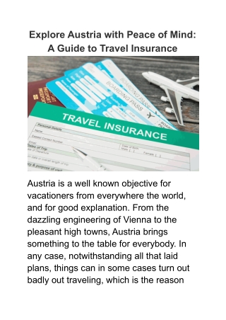 Explore Austria with Peace of Mind_ A Guide to Travel Insurance