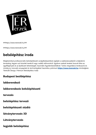 lakberendezés belsőépítészeti
