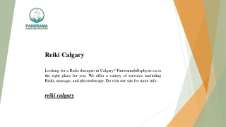 Reiki Calgary | Panoramahillsphysio.ca