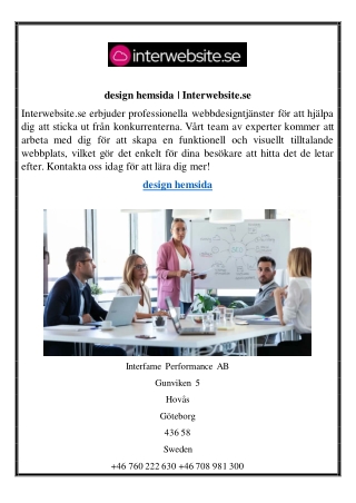 design hemsida  Interwebsite.se