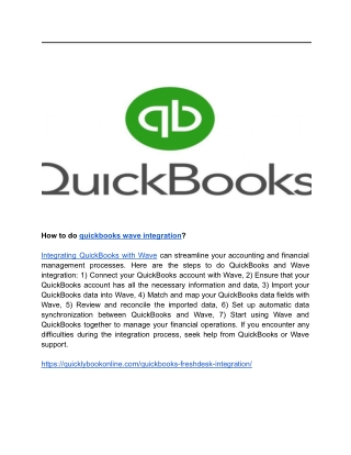 How to do quickbooks wave integration