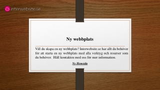 Ny webbplats | Interwebsite.se