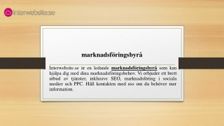 marknadsföringsbyrå | Interwebsite.se