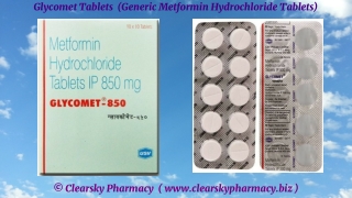 Glycomet Tablets (Generic Metformin Hydrochloride Tablets)